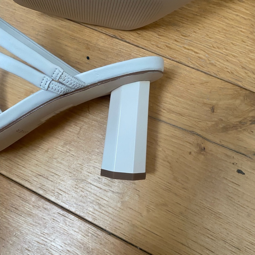 Marc Fisher Ivory White Strappy slide in heels​ - Picture 8 of 9